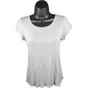 Daisy Fuentes M Minimalist Scoop Neck Tee Gray Fitted 2000s Casual